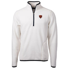 Chicago Bears Cutter & Buck Throwback Eco Sherpa Fleece Quarter-Zip Pullover Jacket White