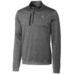 Cleveland Browns Cutter & Buck Stealth Heathered Throwback Logo Quarter-Zip Pullover Top Steel