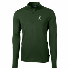 Green Bay Packers Cutter & Buck Throwback Logo Virtue Eco Pique Recycled Quarter-Zip Pullover Top Green