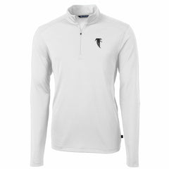 Atlanta Falcons Cutter & Buck Throwback Logo Virtue Eco Pique Recycled Quarter-Zip Pullover Top White