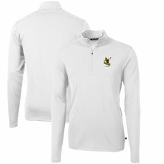 Pittsburgh Steelers Cutter & Buck Throwback Logo Virtue Eco Pique Recycled Quarter-Zip Pullover Top White