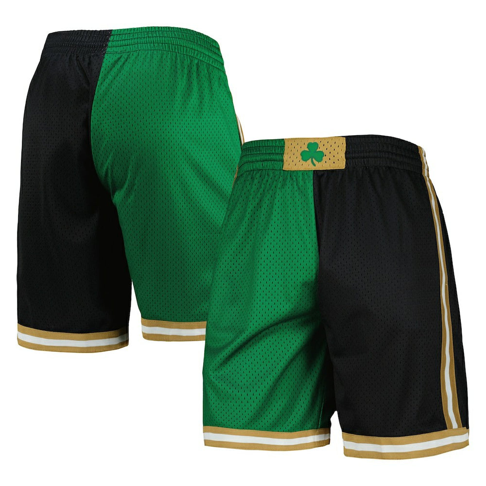 Boston Celtics Hardwood Classics 2007 Split Swingman Shorts Kelly Green/Black
