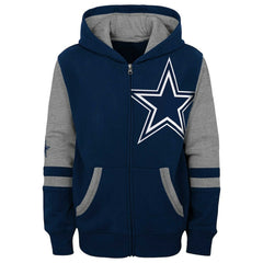 Dallas Cowboys Youth Colorblock Full-Zip Hoodie Navy