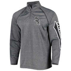 Chicago White Sox Stitches Wordmark Raglan Quarter-Zip Top - Heather Gray Tops