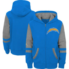 Los Angeles Chargers Preschool Stadium Color Block Full-Zip Hoodie Powder Blue