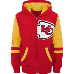 Kansas City Chiefs Youth Colorblock Full-Zip Hoodie Red