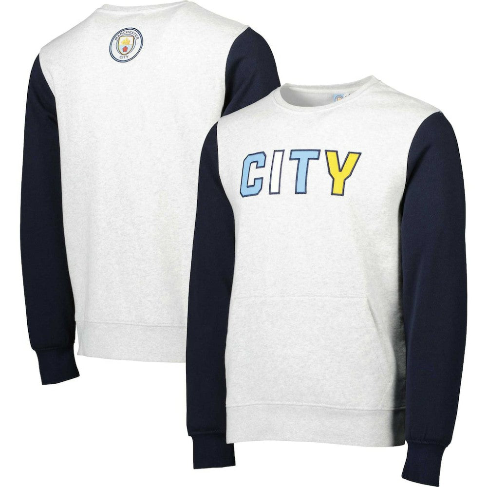 Manchester City Kangaroo Pullover Sweatshirt Gray/Navy sale