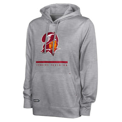 Tampa Bay Buccaneers Grid Drill Streak Fleece Pullover Hoodie Heather Gray
