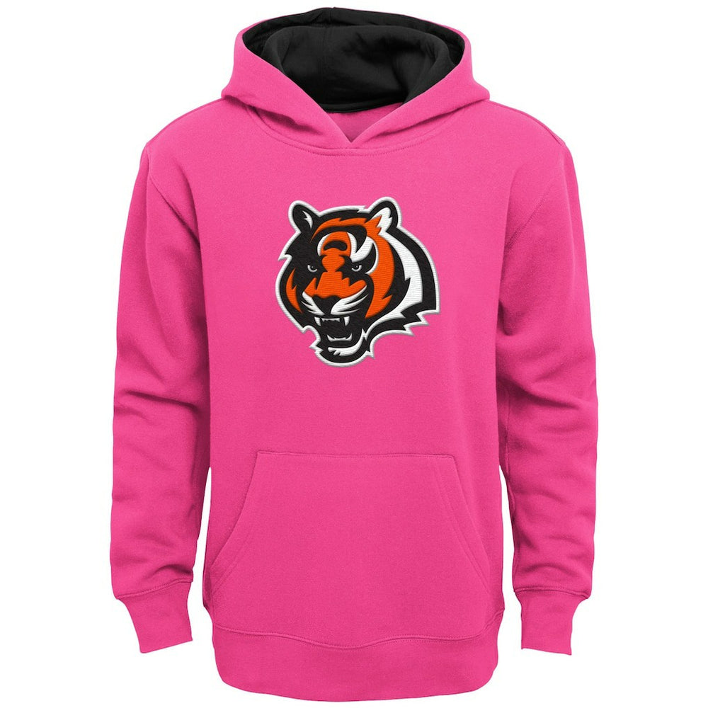 Cincinnati Bengals Girls Youth Prime Pullover Hoodie Pink