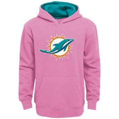 Miami Dolphins Girls Youth Prime Pullover Hoodie Pink