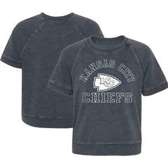 Kansas City Chiefs Girls Juniors Cheer Squad Raglan T-Shirt Heather Charcoal