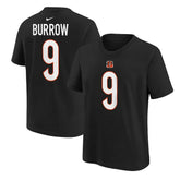 Joe Burrow Cincinnati Bengals Youth Player Name & Number T-Shirt Black
