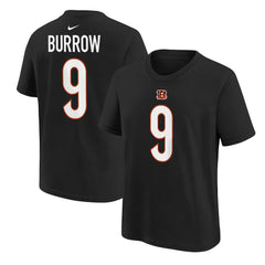 Joe Burrow Cincinnati Bengals Youth Player Name & Number T-Shirt Black