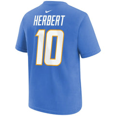 Justin Herbert Los Angeles Chargers Youth Player Name & Number T-Shirt Powder Blue