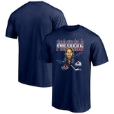 NHL Peter Forsberg Colorado Avalanche Player Caricature T-Shirt - Navy