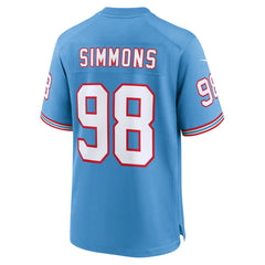 NFL Jeffery Simmons Tennessee Titans Youth Game Jersey - Light Blue