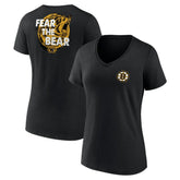 NHL Boston Bruins Women's Territorial V-Neck T-Shirt - Black