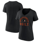 NHL Philadelphia Flyers Women's Shout Out V-Neck T-Shirt - Black