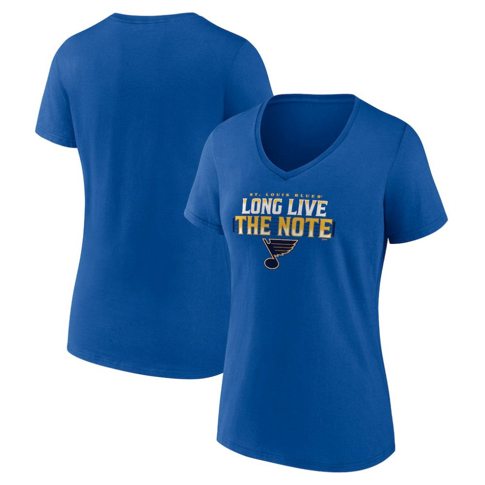 NHL St. Louis Blues Women's Shout Out V-Neck T-Shirt - Blue