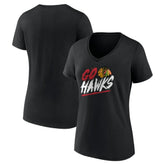 NHL Chicago Blackhawks Women's Proclamation V-Neck T-Shirt - Black