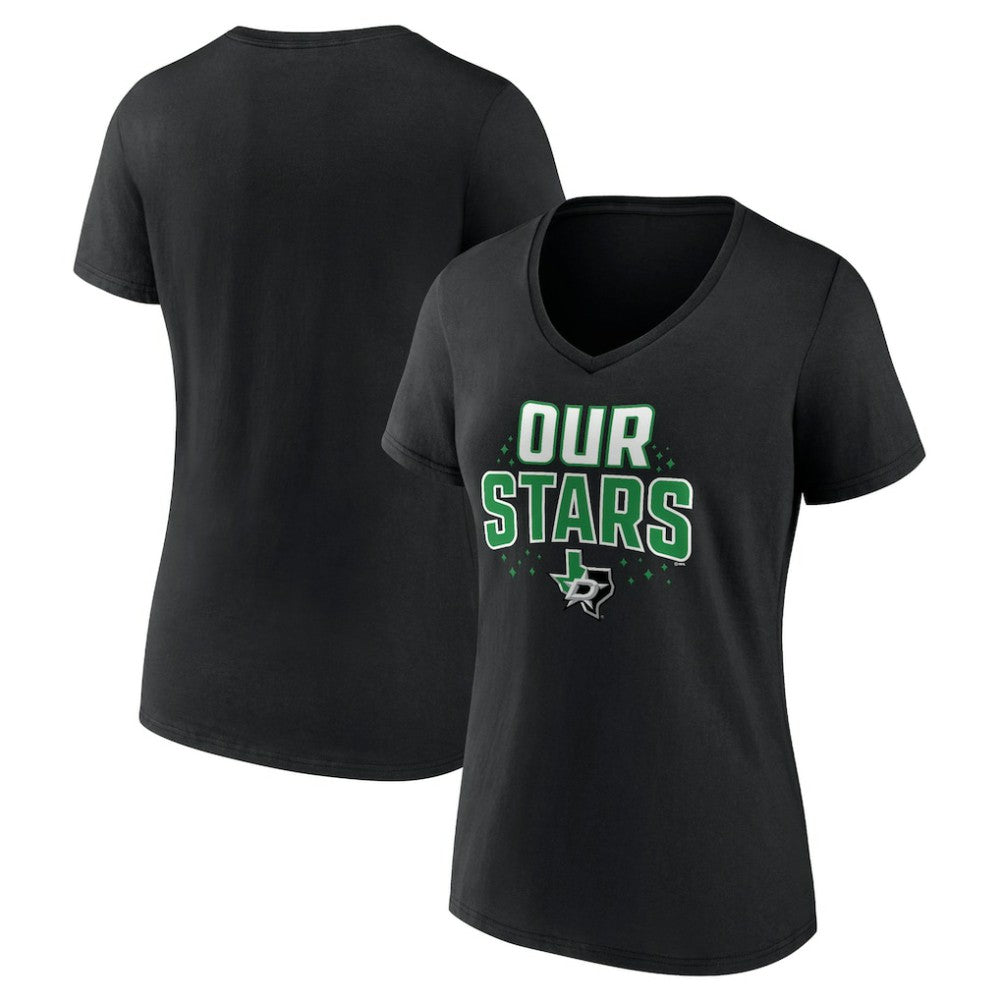 NHL Dallas Stars Women's Proclamation V-Neck T-Shirt - Black