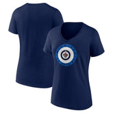 NHL Winnipeg Jets Women's Proclamation V-Neck T-Shirt - Navy