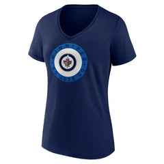 NHL Winnipeg Jets Women's Proclamation V-Neck T-Shirt - Navy