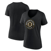 NHL Boston Bruins Women's Represent V-Neck T-Shirt - Black