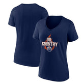 NHL Edmonton Oilers Women's Represent V-Neck T-Shirt - Navy