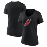 NHL Carolina Hurricanes Women's Alternate Logo V-Neck T-Shirt - Black
