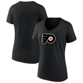 NHL Philadelphia Flyers Women's Alternate Logo V-Neck T-Shirt - Black