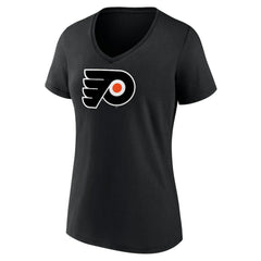 NHL Philadelphia Flyers Women's Alternate Logo V-Neck T-Shirt - Black