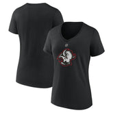 NHL Buffalo Sabres Women's Alternate Logo V-Neck T-Shirt - Black
