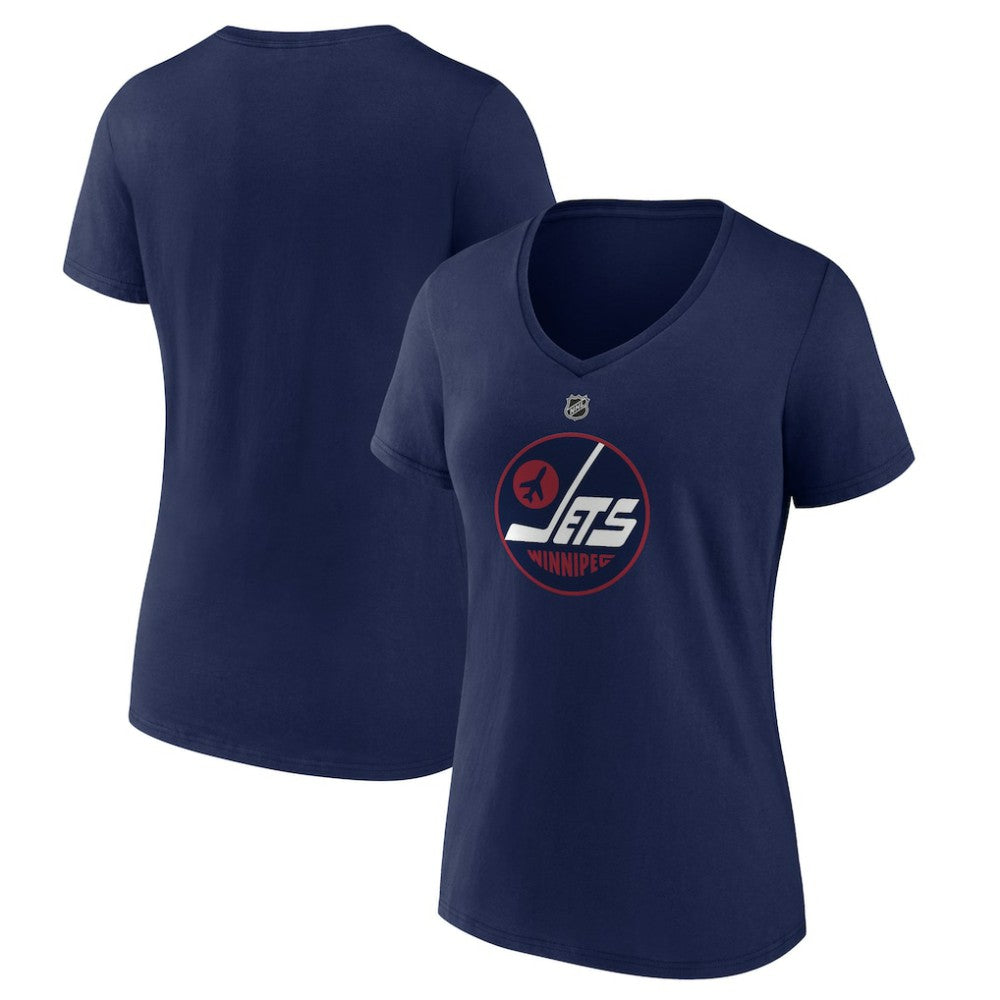 NHL Winnipeg Jets Women's Alternate Logo V-Neck T-Shirt - Navy