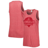 Los Angeles Angels Soft as a Grape Women's Tri-Blend Tank Top - Red Tanks