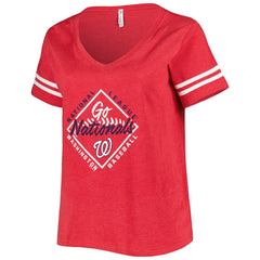 Washington Nationals Soft as a Grape Women's Plus Size V-Neck Jersey T-Shirt - Red Jerseys