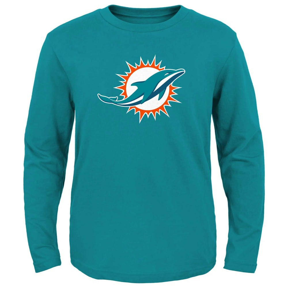 Miami Dolphins Preschool Primary Logo Long Sleeve T-Shirt Aqua