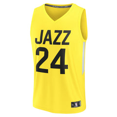 NBA Walker Kessler Utah Jazz Fast Break Replica Player Jersey - Icon Edition - Yellow
