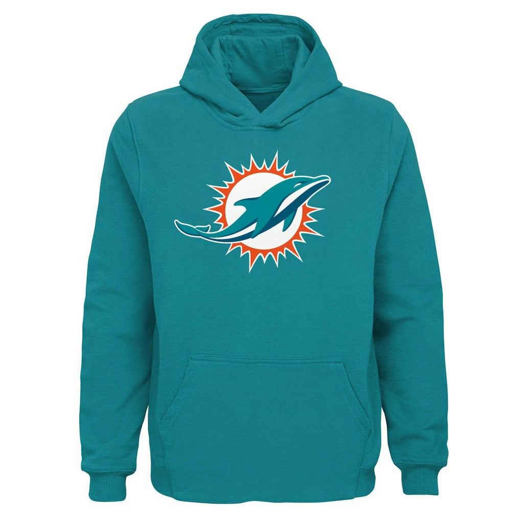 Miami Dolphins Youth Team Logo Pullover Hoodie Aqua