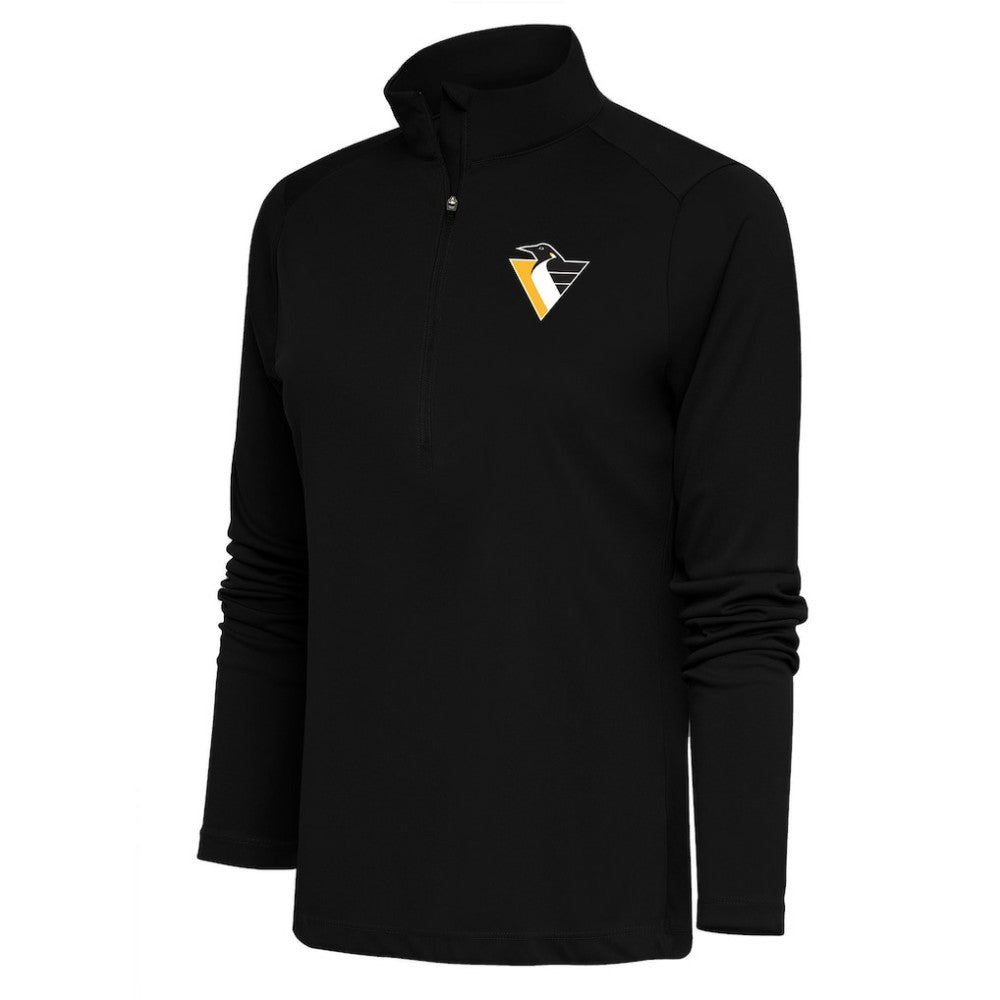 NHL Pittsburgh Penguins Antigua Women's Special Edition 2.0 Tribute Quarter-Zip Pullover Top - Black