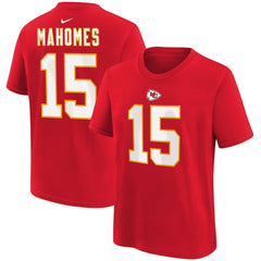 Patrick Mahomes Kansas City Chiefs Youth Player Name & Number T-Shirt Red
