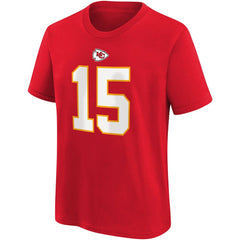 Patrick Mahomes Kansas City Chiefs Youth Player Name & Number T-Shirt Red
