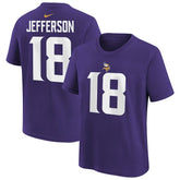 Justin Jefferson Minnesota Vikings Youth Player Name & Number T-Shirt Purple