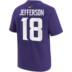 Justin Jefferson Minnesota Vikings Youth Player Name & Number T-Shirt Purple