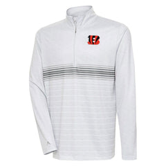 Cincinnati Bengals Antigua Bullseye Quarter-Zip Pullover Top Heather Gray/Steel