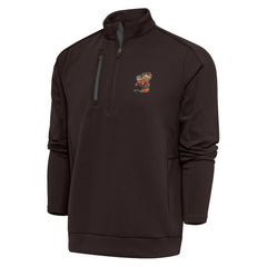 Cleveland Browns Antigua Team Logo Generation Quarter-Zip Pullover Jacket Brown