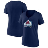 NHL Colorado Avalanche Women's Team Primary Logo V-Neck T-Shirt - Navy