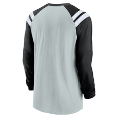 Las Vegas Raiders Classic Arc Raglan Tri-Blend Long Sleeve T-Shirt Silver/Black