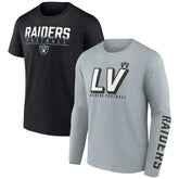 Las Vegas Raiders Two-Pack T-Shirt Combo Set Silver/Black