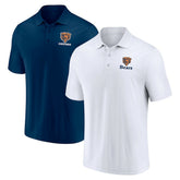 Chicago Bears Throwback Two-Pack Polo Set White/Navy